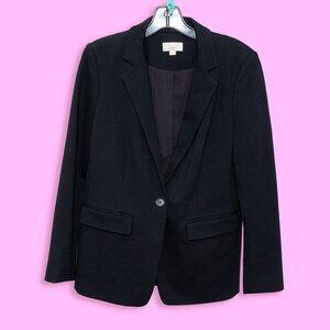 Ann Taylor Loft Black Petite Blazer/Jacket with Notched Lapel.